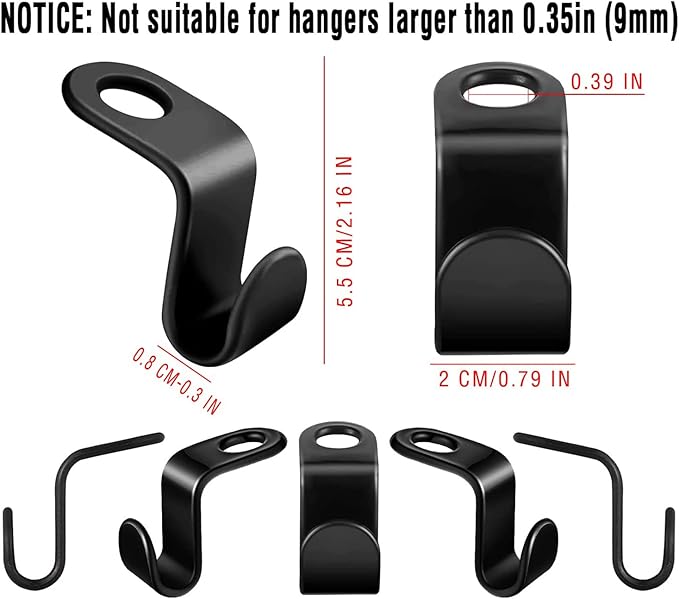 Clothes Hanger Connector Hooks 200PCS Plastic Hooks Cascading Hangers Space Saving Organizer for Heavy Duty Clothes Closet,Black