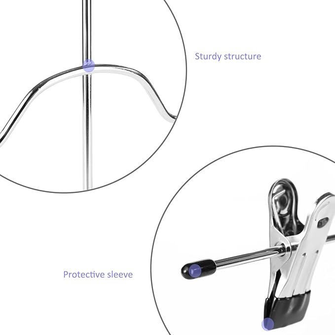4 Tier Skirt Hangers with Adjustable Clips Space Saving Closet Organizer for Skirts, Slacks, Jeans, Towels (3 Pieces)