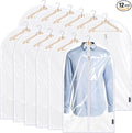 BALEINE 40'' Clear Garment Bags, 12 Packs PEVA Dress Bag for Closet Clothes Dresses Suit Coats Storage (Clear, 12PK)