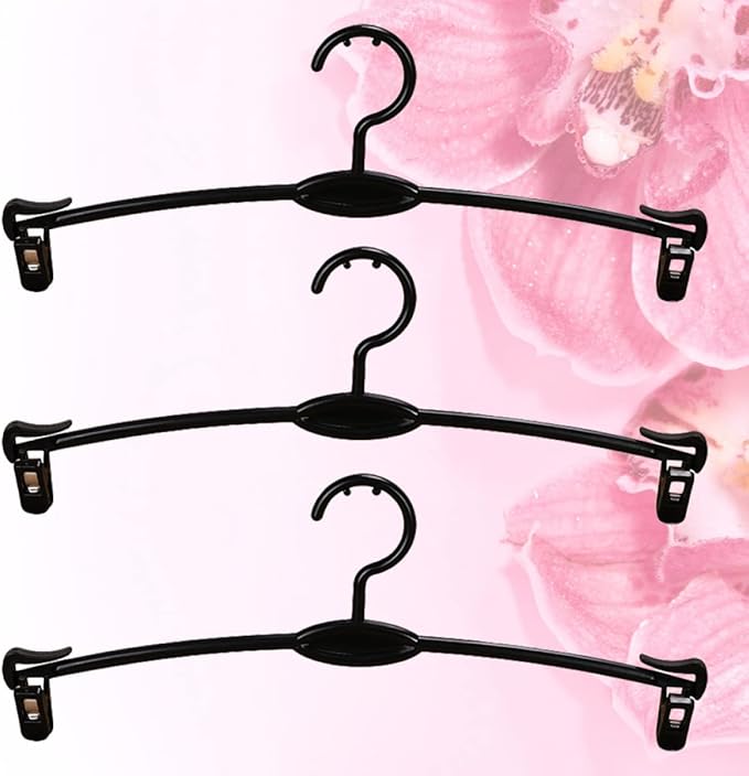 Homoyoyo 15pcs Laundry Bra with Holder Pants for Simplicity Underwear Clothes Support Dresses Trousers Shop Hangers Panties Rack Black Plastic Coat Drying Home Skirt Clips Practical