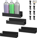 4 Pack Magnetic Spray Can Holder – Heavy-Duty Aerosol Organizer for Garage, Workshop & Home, Black Metal Rack with 8 Plastic Hooks (2 Large + 2 Small)