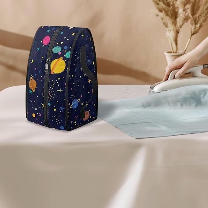Planet Clothes Iron Storage Case with Zipper Closure Wear-resistant Colorful Iron Portable Storage Bag for Travel or Storage