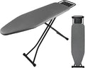 Ironing Board Full Size, Heat Resistant Cover Iron Board with Steam Rest, Ultra Thick Padding, Height Adjustable Heavy Sturdy Metal Frame Legs Ironing Stand,Non-Slip Foldable (58"x15", Square Rest)