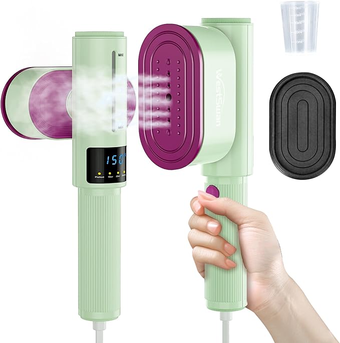 Travel Steamer For Clothes, Portable Garment Steamer with Rotatable Ironing Surface, 2 In 1 Iron ＆ Steam, Keep Your Clothes Wrinkle-free On The Go, Compact Clothes Steamer for Home and Travel
