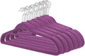 Uniware® Flocked Suede Hanger, Grooved Bar (Set of 36, Orchid)