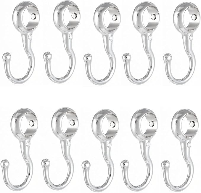 uxcell Wardrobe 16mm Dia Tube Rod Handbag Clothes Coat Hooks Hangers 10pcs