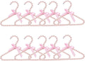 Pearl Hangers for Pet Clothes, Mini Clothing Hangers with Exquisite Design, Organize Your Wardrobe, Reliable Material, Wide Usage for Infant Baby Girls Boys Toddlers Dogs Cats (10pcs-Pink)