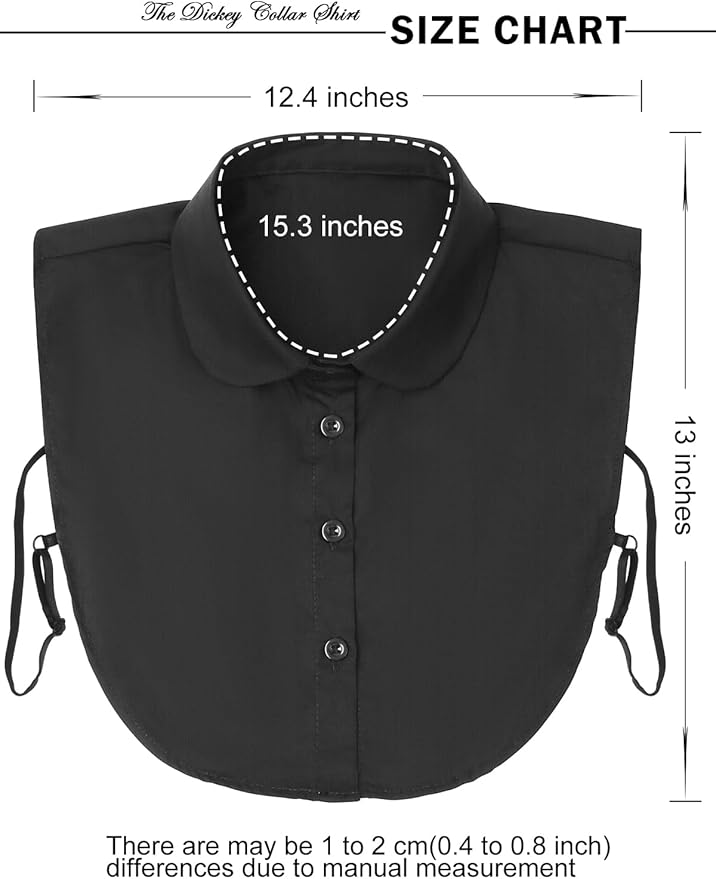 Kalkehay Detachable Dickey Collar Blouse for Women, Fake Half Shirts Faux False Collar for Girls Favors