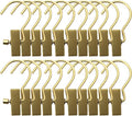 Boot Hangers Clips Hanging Laundry Hooks Clothes Pins Hanger with Clip, Portable Golden Home Travel Hangers for Socks Towels Shoes Clamps,Heavy Duty Closet Hanger Organizer (20 Pack)