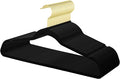 TIMMY 36-Pack Velvet Hangers with Gold Hooks - Space-Saving Non-Slip Heavy-Duty Clothes Hangers for Coats, Suits, Dresses, and Sweaters - Slim Design(Black+Gold)
