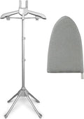 Garment Steamer Rack with Ironing Gloves for Clothes, Foldable Garment & Clothes Drying Rack, Adjustable Height, Garment Hanger Drying Rack for Including Ironing Gloves, Clothes Rac (Grey)