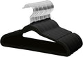 ManGotree 14 Inch Kids Velvet Hangers for Closet, Ultra-Thin Space Saving Children's Clothes Hangers, Non-Slip Felt Toddler Hanger for Youth's Clothes (32 Pack, Black)
