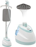 Standing Garment Steamer,Steamer for Clothes,1350W Fabric Steamer Standing Clothes Steamers with Ironing Board, Adjustable Rod & 1.6L/0.42gal Water Tank Wrinkle Remover Heats in 45 Seconds (White)