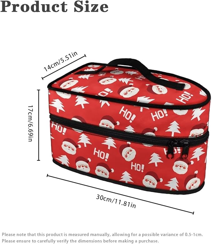 Christmas Hat HOHOHO Steam Iron Storage Bag Fits for Accessories Travel Irons, Portable Handheld Iron Storage Cover for Clothing Store