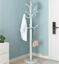 IMPREC Free-Standing Coat Rack, Hat Hanger Metal Coat Hangers Backpacks Umbrellas Purses Simple Coat Stand Stylish Coat with Stable Round Marble Base (Color : White)