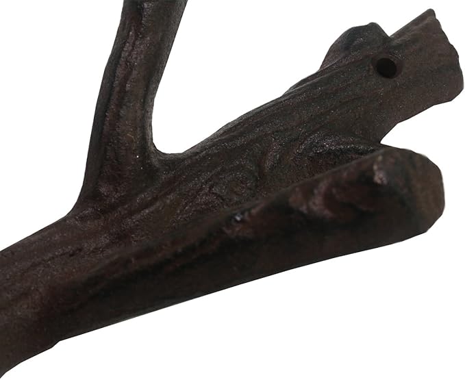 Ogrmar 2 Pcs Decorative Branch Cast Iron Wall Hooks/Hanger/Heavy Duty Home Storage Rack (Brown)