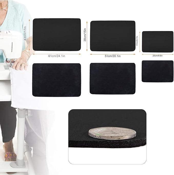 QEES Sewing Machine Muffling Mat,Non Slip Sewing Machine Mat Reduce Vibrations & Movement .Quilting Supplies Accessories for Women Sewing Enthusiast