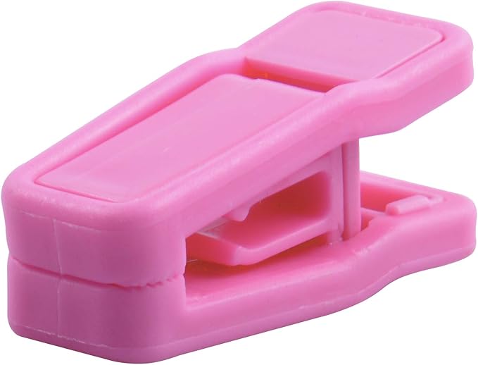 Premium Heavy Duty ABS Plastic Slim-line Hanger Set of Finger Clips for Velvet Hangers - 20 Pack (Pink)