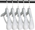 DEDU Suit Hangers for Men 15 Pack, White Coat Hangers Extra Wide Non Slip Width 17.7", Thick Plastic with Pants Bar & Metal Hook
