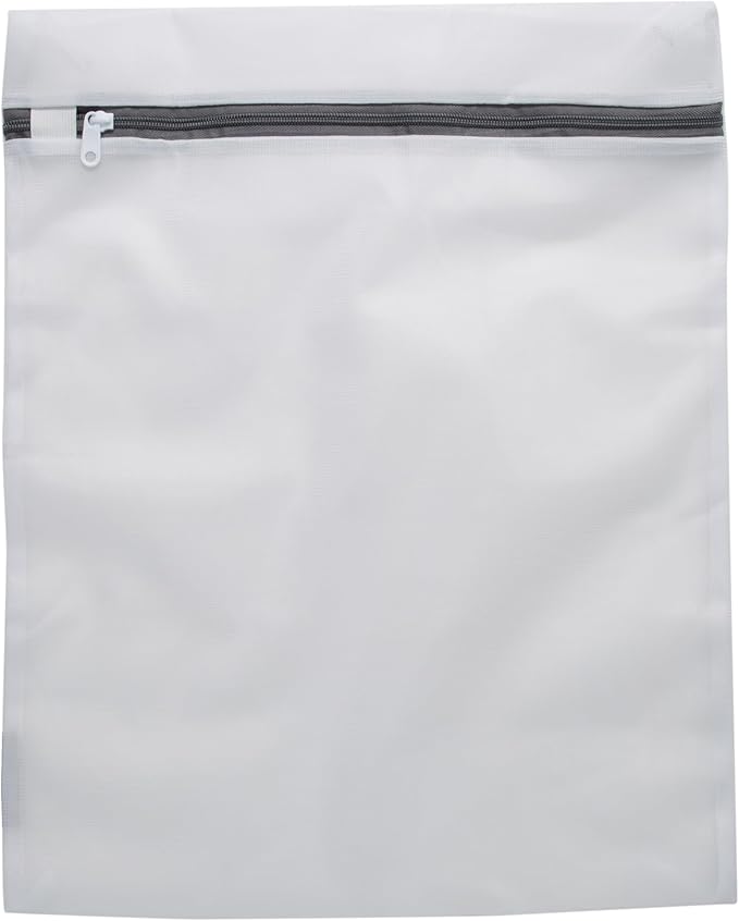 2 Pack Large Mesh Wash Bag | Laundry | Washing Machine | Zipper Closure | Prevents Pulling and Tearing | Clothes | Garments | Delicates | Socks | White
