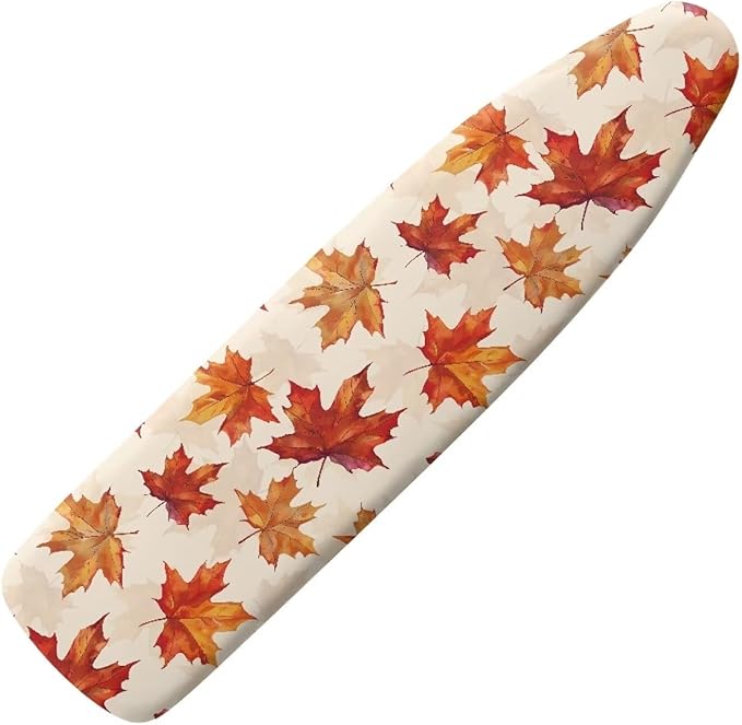 Maple Leaf Stretchable Standard Ironing Board Cover with Elastic Edge Windproof Reflects Heat Durable Iron Board Cover for 15 x 54 Ironing Boards Decor