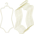 Body Shape Swimsuit Bikini Hanger Wire Display Hangers for Lingerie Bathing Suits Swimwear Clothes Coat (20, Gold)
