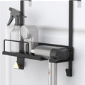 Handheld Garment Steamer Stand with Ironing Gloves Universal Organizer Wall Mounted/Over the Door Free-Standing Metal Holder Bathroom Storage DIY Cabinet Door Heat Safe Rack (Black)