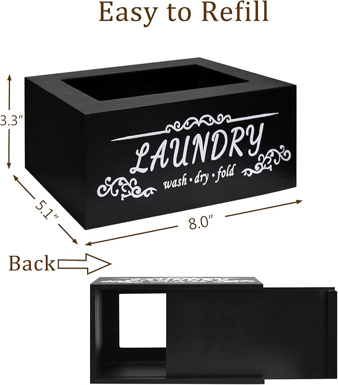 Dryer Sheet Holder Dispenser, Dryer Sheet Container for Laundry Room Decor, Farmhouse Laundry Dryer Sheets Holder, Space Saving Dryer Sheet Organization and Storage