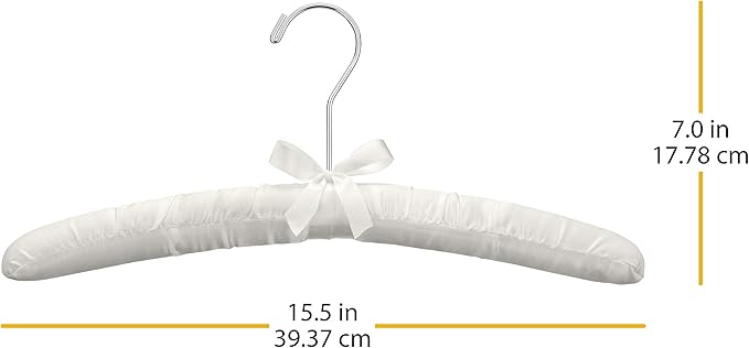 Whitmor 8PK Sat Blouse Hanger, 8 Count, Bone