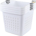 65 Liters Plastic Clothes Basket with Handles, 4 Pack Laundry Baskets for Storage, White