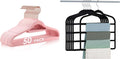 50pcs Pink Velvet Hangers + 6pcs Black Pants Clothes Hangers
