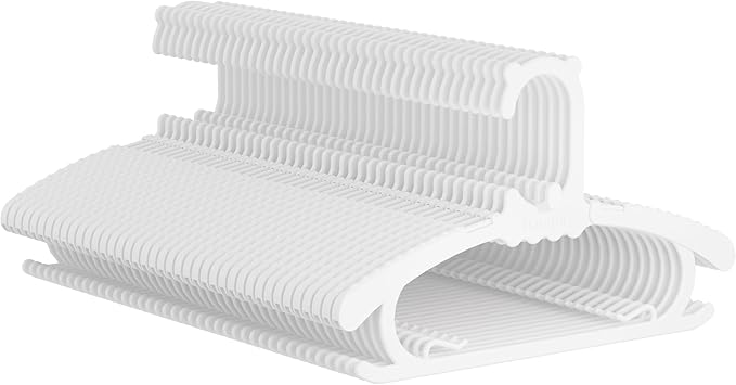 30 Pack Baby Nursery Closet Hangers,Extendable from 11.14"-15.55",Stackable Non-Slip Hangers for Children's Clothes. Adjustable for Infants, Toddlers and Children.Ideal for Laundry Closets.(White)