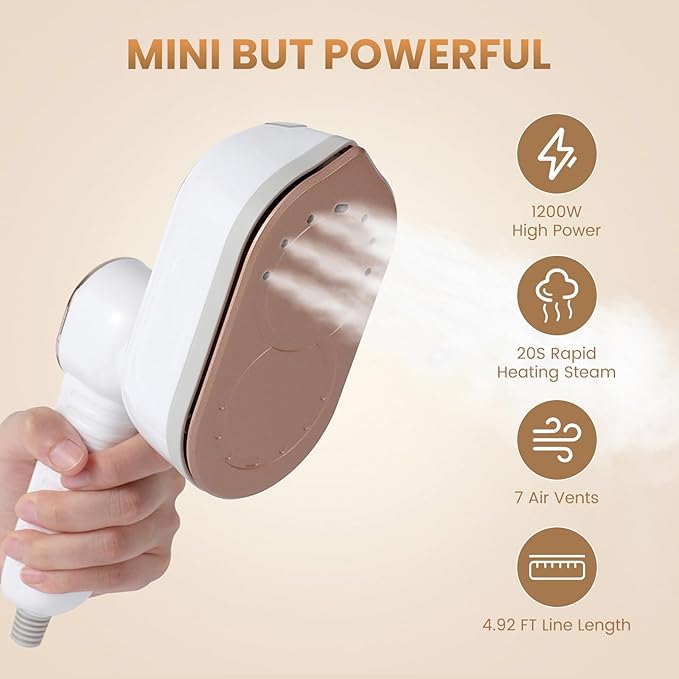 Portable Clothing Steamer, 1000W Clothing Wrinkle Remover, 3+1 Steam Adjustment Multifunctional Hanging Iron with LED Digital Display Screen, 130ml, with Water Shortage Warning, Safe Use (White)