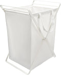Yamazaki Home Tower Laundry Hamper Clothes Basket With Cotton Liner - Large, 25.2" - Steel + Cotton - 20 Gallons, 75 Liters
