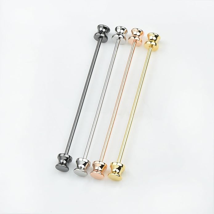 Classic 4-Piece Set Solid Brass Collar Bar for Men Multi-Style Metal Anti-Curl Shirt Collar Stays Tie Pins
