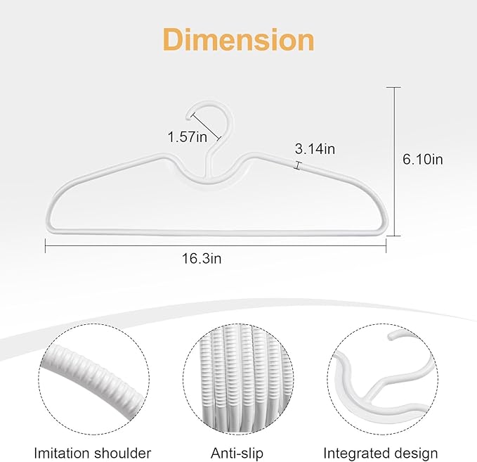 10/20Pcs Short Neck Anti-Slip Plastic Clothes Hangers, Save Vertical Space Hangers, No Shoulder Bump Suit Hangers for Shirts Blouses Dresses Jackets Closet Organization (10)