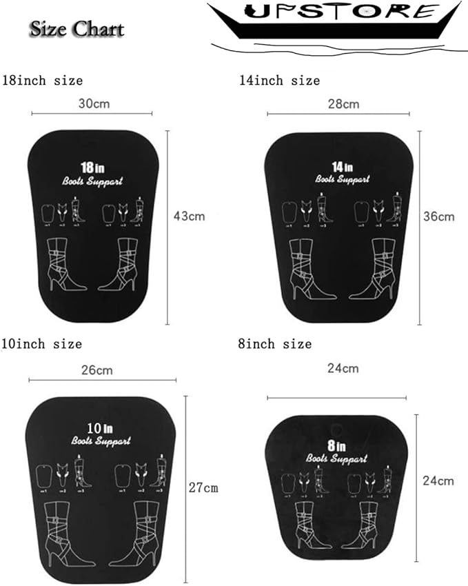 2Pairs Black Plastic Thicken Long Automatic Stand Support Shaper Shoe Trees Tall Short Boot Shaper Inserts Pads Knee High Shoes Thigh Boot Holder Hanger for Women Lady Most Shoes(10inch/27cm)