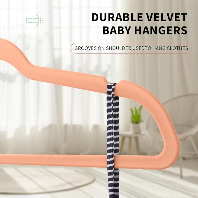 Premium Velvet Clothes Hangers, Heavy Duty Study Black Hangers for Coats, Suit & Dress - Non Slip Clothes Hanger Set (100, Pink/Silver)