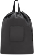 Travel Laundry bags, Dirty Clothes Travel Bag with Handles, Portable Small laundry Sack for Travelling, Suitcase, Gym, Camping (Black | 1 Pack)