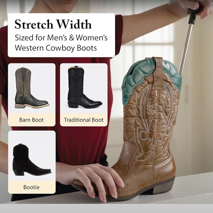 FootFitter Premium Professional Cowboy Western Boot Stretcher for Men & Women, Widen & Relieve Foot Pain for Cowboy Boots