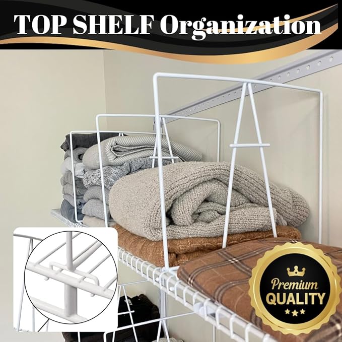 Evelots Wire Shelf Dividers -10 Pack- Closet Storage & Organization for Office/Pantry/Garage - Tall Shelf Separator - Easy Clip-No Tool - Solid Coated Steel