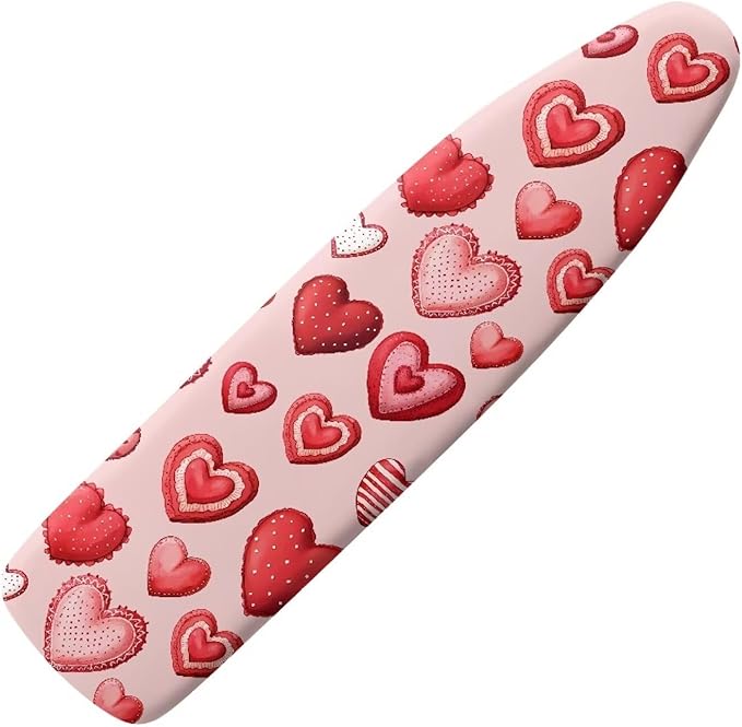 Love Ironing Board Cover 15″x54″ Valentines Day Ironing Pad Covers Padding with Elastic Edge Scorch Resistant Covers for Ironing Board for Women