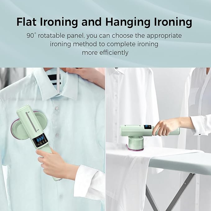 Travel Steamer For Clothes, Portable Garment Steamer with Rotatable Ironing Surface, 2 In 1 Iron ＆ Steam, Keep Your Clothes Wrinkle-free On The Go, Compact Clothes Steamer for Home and Travel
