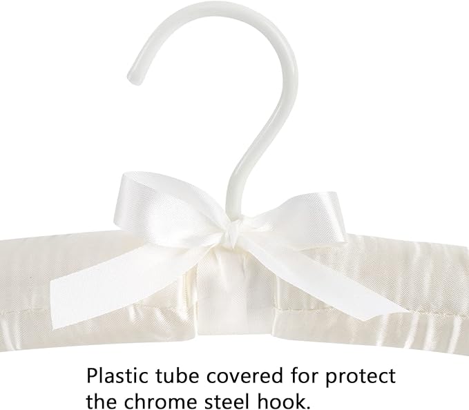 Tosnail Non-Slip Satin Padded Hangers Collection Shirt/Blouse Hangers - Pink, Blue, Green, White (12)