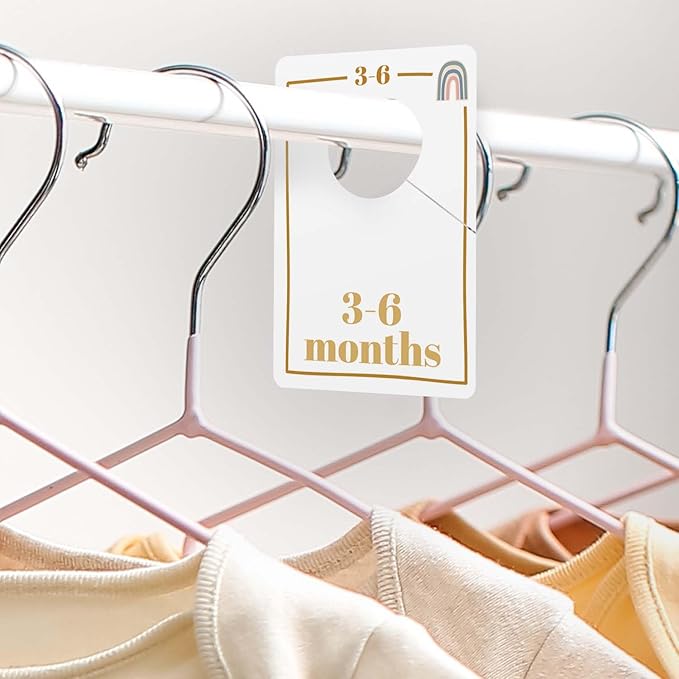 Canopy Street Modern Rainbow Closet Clothing Dividers/Trendy Rainbow Closet Organizers / 10 Newborn To 4T Clothes Organization Dividers / 4" x 6" Flat Boho Baby Nursery Divider Set