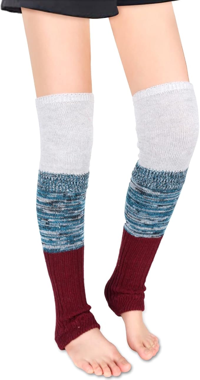 Benefeet Sox Wool Knit Leg Warmers for Women Vintage Boho Leg Warmers Long Winter Warm Thigh High Footless Boot Socks