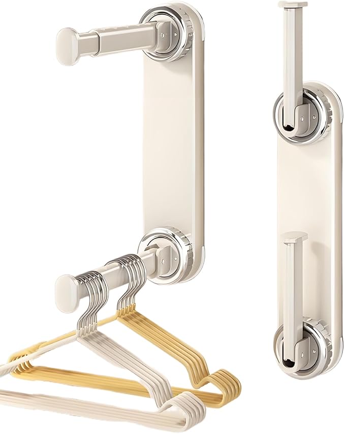Hanger Organizer Stacker, 2pc, with Suction Cup, Hangers Storage, Two-Tier Suction Hanger Organizer, No-Drill Easy Mount, not Include Hangers (White)