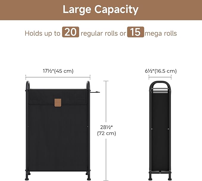StorageWorks Slim Laundry Hamper with Flip Lid, Narrow Laundry Basket with Hooks, Breathable Mesh Clothes Organizer for Closet, Laundry Room, Bathroom, Black