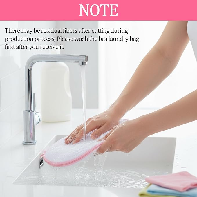 2 Pcs Bra Laundry Bags for Washing Machine 11.8'' x 7.8'' Lingerie Wash Bags with Zipper Reusable Bra Washing Bag 3D Delicates Protector for Bras Socks Swimsuits(Gray, Pink)