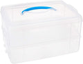 Snapware Snap 'N Stack Portable Storage Bin for Tools and Craft Storage, 14.1 x 10.5-Inch Clear BPA-Free Container, Tool Box with Stackable Trays, Microwave, Freezer and Dishwasher Safe